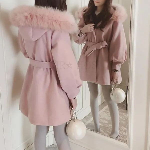 Kirahosi 롱코트 가을 겨울 여성 모직 캐시미어 롱코트 자켓 아우터 슬림핏 코트 110 355 Bihwpfmw