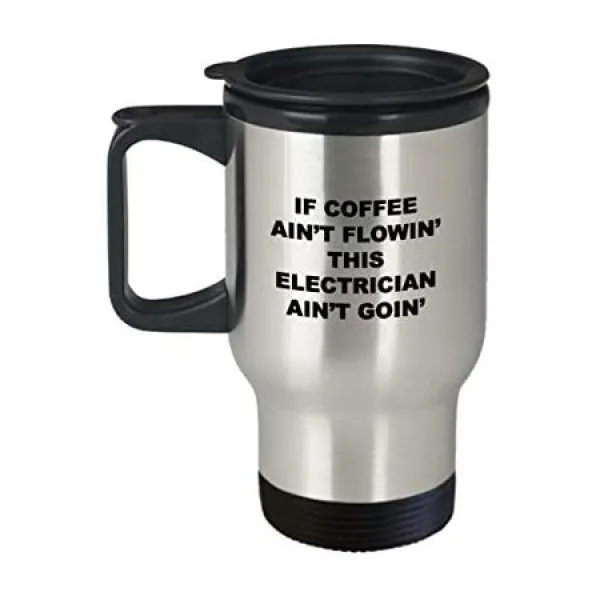 PremiumProducts Electrician 여행 커피 잔 재미 있고 독특한 flowin 최고의 참신 선물 아이디어 컵 그에, 상세 설명 참조0, 한 가지 색