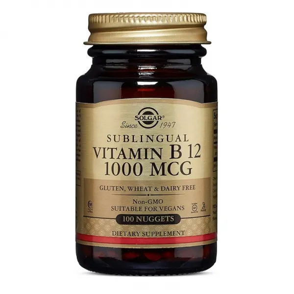 Solgar 솔가 비타민B12 시아노코발라민 1000mcg 100너겟츠 악성빈혈 브레인포그, 1mg, 1개