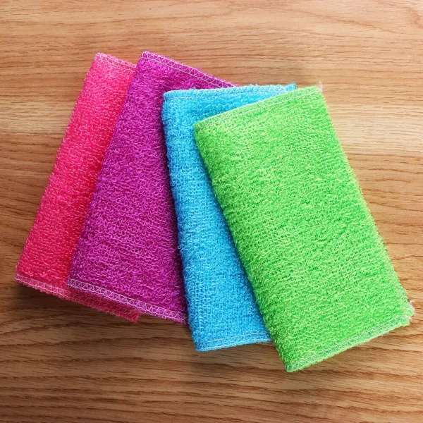 1 Pc 소프트 멀티 컬러 안티 그리스 대나무 섬유 청소 넝마 수건 접시 천으로 가정용 주방 식사 액세서리 도구 Green