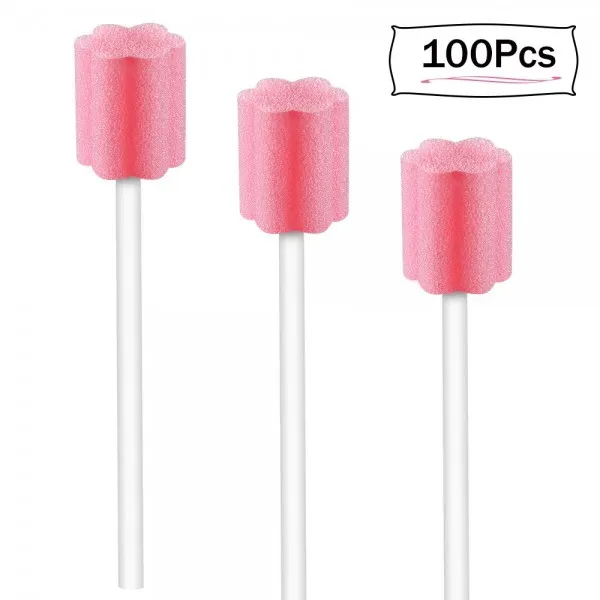 ZIZNBA 입 청소에 대한 향이 및 살균 구강 면봉 치과 Swabsticks - 100PCS 일회용 입 면봉 스폰지, 단일상품
