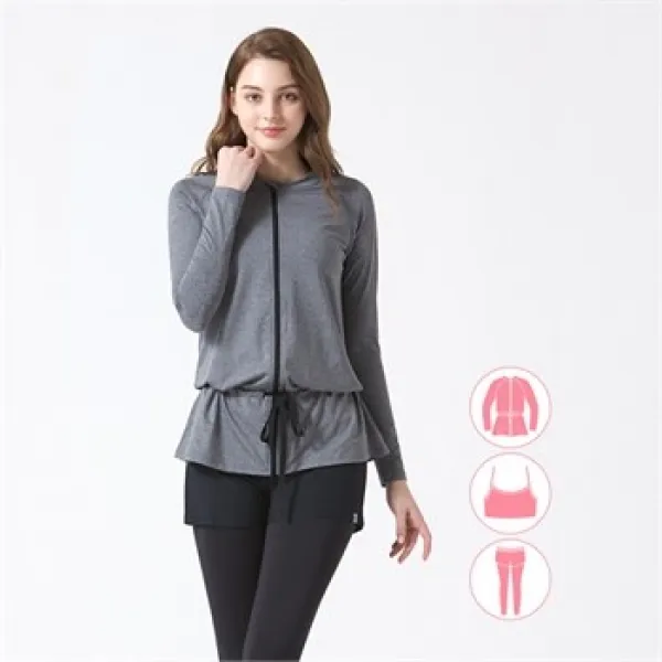 베이직엘르 여성인 루즈핏 집업 래쉬가드 3종세트 Bel S218g