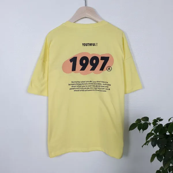 [말괄량이 반팔티] 1997 반팔티 남녀공용 커플 주니어 키즈 여름 데일리
