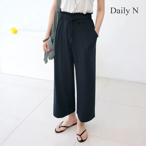 데일리앤 빌드 여성 쿨링 아이스 밴딩 와이드 팬츠