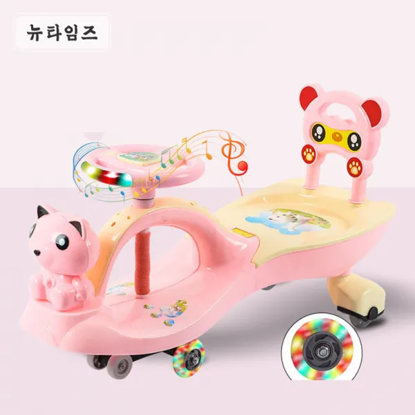 뉴타임즈 붕붕카 크롤리언트 아이가 사이드스쿠킹 장난감을 미끌미끌하게 흔들흔들하며 계집아이의 차를 몬다 Xz80 A17 13 핑크