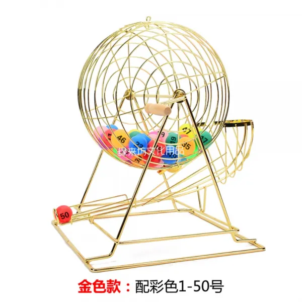 랜덤 추첨기 로또통 룰렛 번호뽑기 뽑기 력셔리 로또기계 게임, 골드 컬러볼 1-50