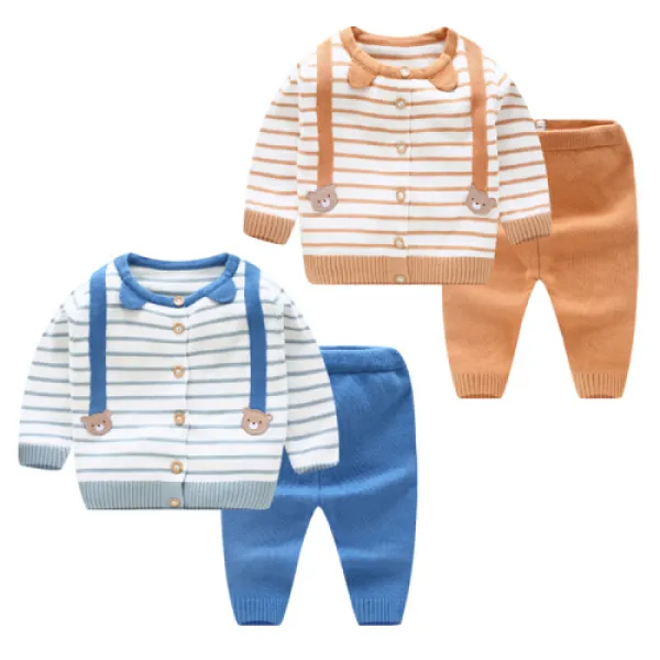 영아복보백천예품품 모직 카디건 남보직옷과 야구복으로 긴팔녀를 입고 봄가을 가을외출복 B1312갈색청(7), 1개, 상세설명참조