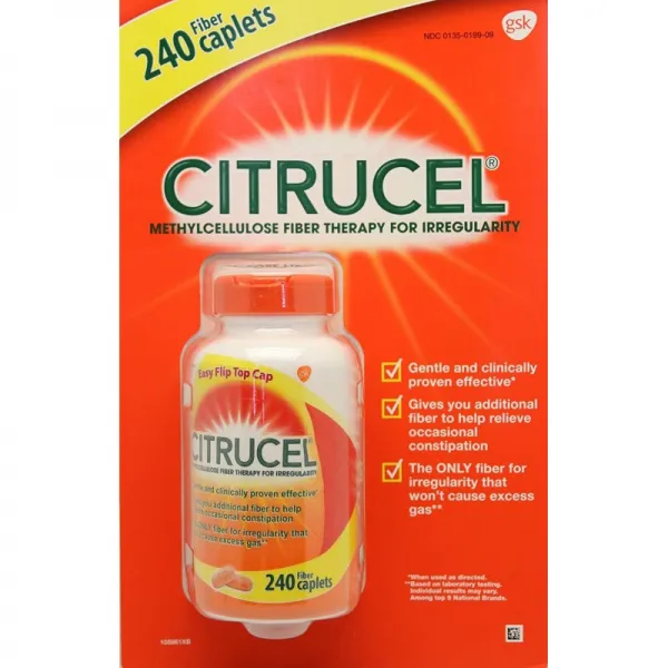 불규칙성을위한 Citrucel Methylcellulose 섬유 요법 - 240 캡슐, 1