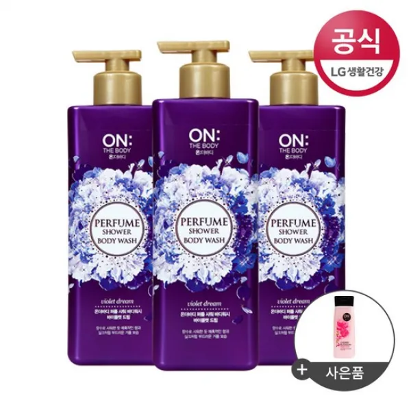 온더바디 퍼퓸샤워 바이올렛드림바디워시900gX3개+특별구성체리바디워시180ml ID당1개, 없음, 상세설명 참조