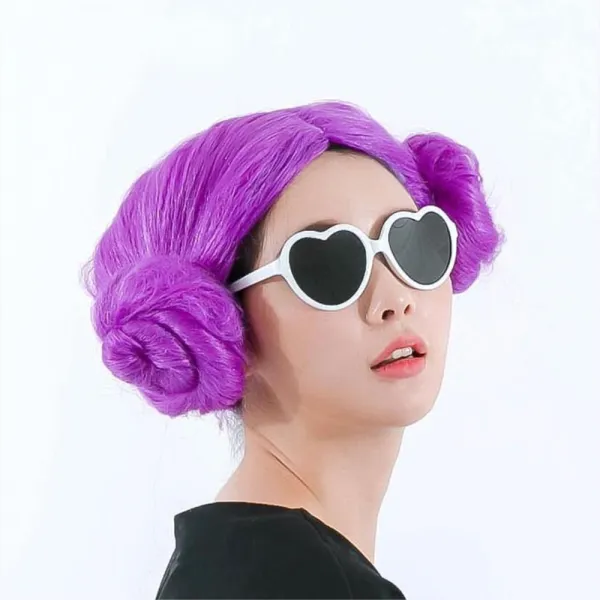 POOKAS 양머리 코스프레 가발 퍼플 이벤트용품 코스튬 파티가발