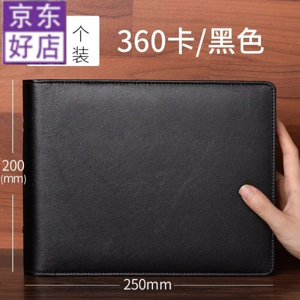 골프 Golf 쇼핑 몰 동일 한 네 임 컬러 카드 지갑 비 즈 니스 카드 가방 남 대 용량 스타 앨범 여 카드 리 미니 카드 컬 렉 션 북 신용카드 수납 함 회원 카드 녀 360 카드 / 블랙 / 60 페이지