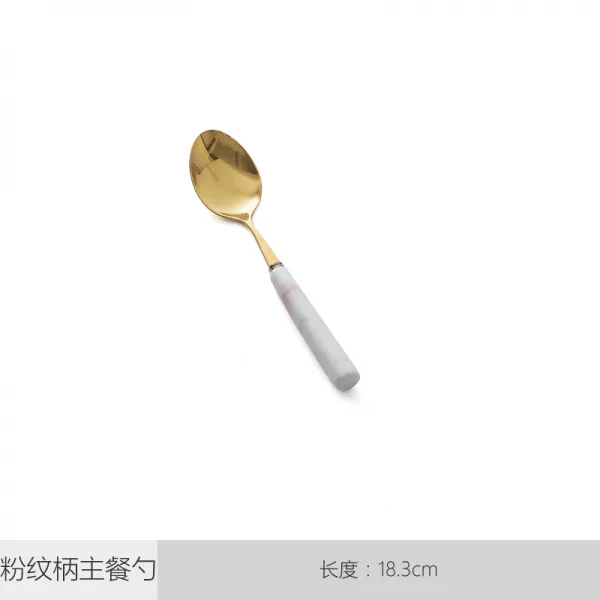 바겐세일 정통 좋다 재질 이쁜 값 핑크 무늬 손잡이 메인 숟가락