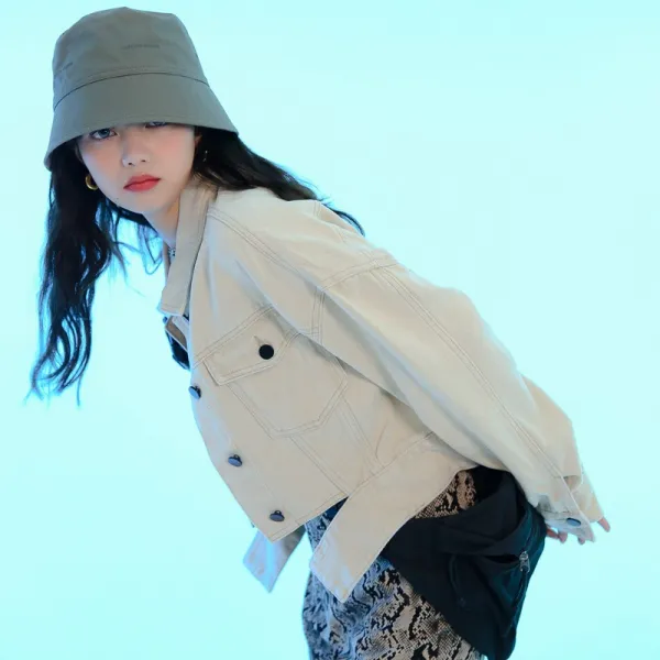 데님코트옷 베이지 작다 키 여성 트렌드 봄가을 타입 라이트 카드 그 트나가디건 쇼트