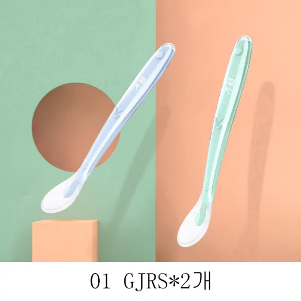 뉴타임즈7 영아 실비아 부드러운 주걱 세트 보보국자에서 물을 먹일 때는 밥그릇으로 부식 신생아작은 주걱XH08 A25, 1조, 01 GJRS*2개