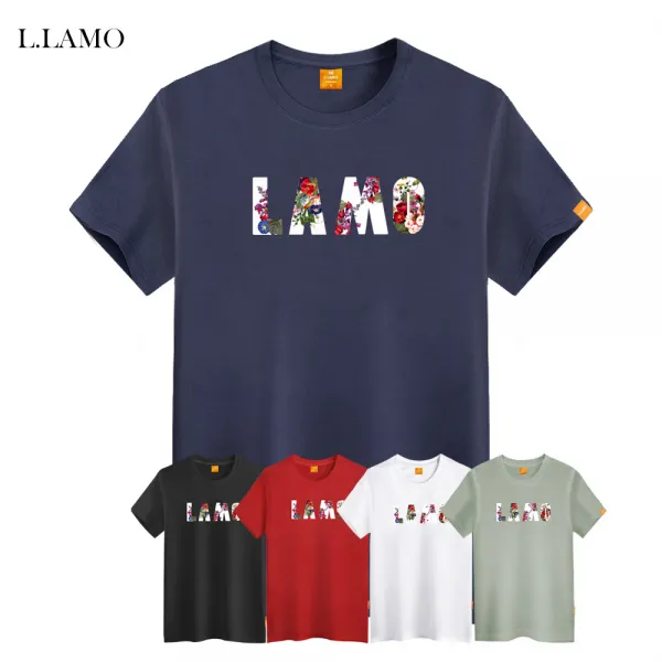 엘라모 플라워가든 반팔티셔츠 S~4XL 빅사이즈 남여공용 세탁변형 최소