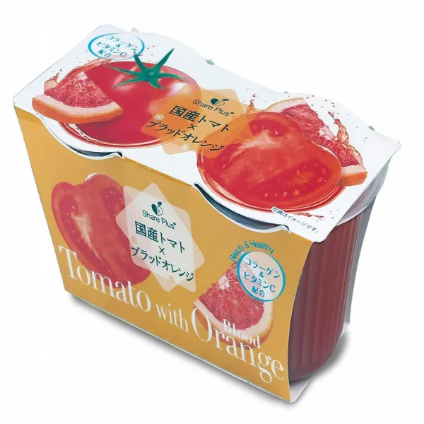 谷尾食糧工業 シェアプラス トマトブラッドオレンジゼリー2連 140gX2×12個 谷尾 음식 산업 점유율 플러스 토마토 블러드 오렌지 젤리 2 연 140gX2 × 12 개, 1
