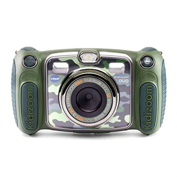 Vtech Kidizoom Duo Selfie 카메라 독점적 인 위장 어린이 유아 소년 및 소녀를위한 장난감 3 4 5 6 7 8 9 (Camouflage), Camouflage, Camouflage
