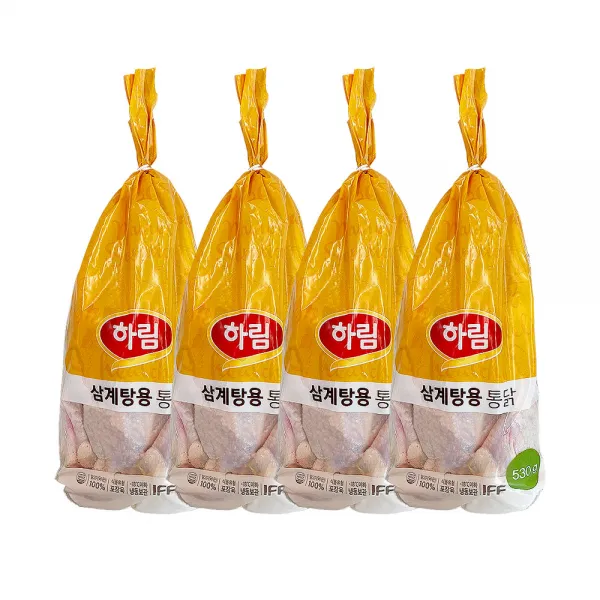 하림 냉동 삼계탕용 통닭 530g 4봉, IFF유황먹은영계 530g 4봉