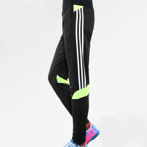 춘하계절 축구팬츠 남자 쪽발운동 롱 팬츠 여자축구복장 아동 축구훈련 바지 885흑록변 롱 팬츠 정규형 Xxl 9641 