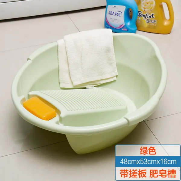보유니 빨래대 빨래판 비비벼 주야 일식 가담 대야학생 가정용 세숫대야 아기 물절로 빨래판 9070-3일식 일체식 세탁대 녹색, 상세페이지 참조