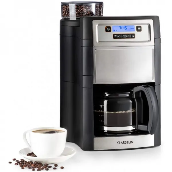 스페인 Klarstein Aromatica II - 커피 기계© 냉소적 인 분쇄기 5 레벨 유리 주전자 1.25 L 타이머 24, 단일옵션