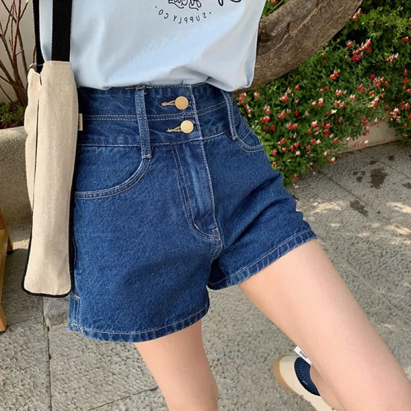 작은 반바지 핏 가슴을 설레게 할 금년도 di1 블루 사이드 디자인 허리 잘록 3 찢어지하이 키가 커!ju하 녀가 있다.
