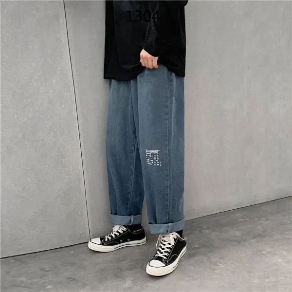 벨라루티 심플캐주얼 밴딩 데님 스트레이트핏 팬츠