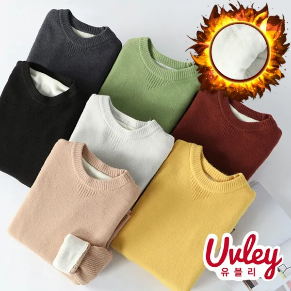 유블리 남성 두꺼운 기모 니트 따뜻 열매 캐주얼하게 입기 좋은 스웨터(UV216232WD)