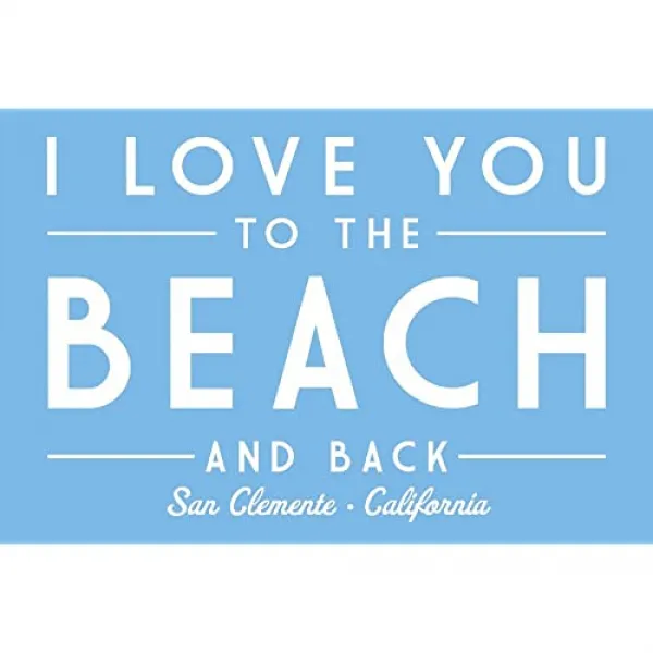 EOM San Clemente California 나는 해변에서 당신을 사랑하고 단순히 [16 x 24 Signed Art Print] - E024707B27ZZDN0, 16 x 24 Signed Art Print