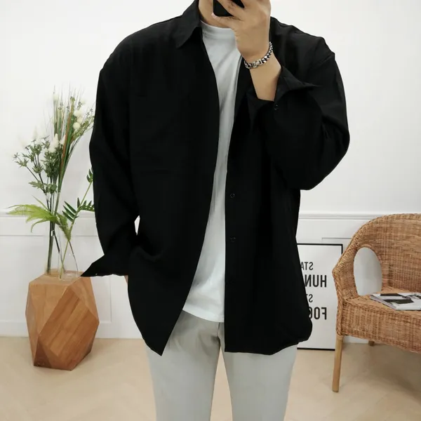 로니제이 기획 오버핏 싱글 포켓 남자 폴리 남녀공용 셔츠 7color