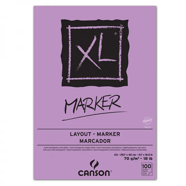 캉쑹 (CANSON) XL 마크 펜촉 70g100장 수회본 마크 펜지 스케치본 스케치북 297*420mm-a3 (100 페이지)