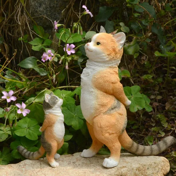 JEAMI 뒷짐 진 고양이 피규어 돈들어 오는 실내 장식품