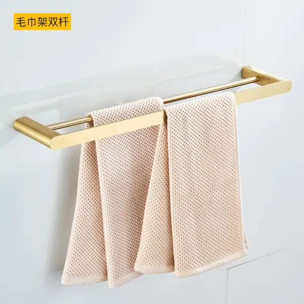 욕실세트 호텔 프로그램 스페이스알루미늄 욕실 수건걸이 화장실 수납대 공장 도매, 스트링골드+타월걸이쌍대