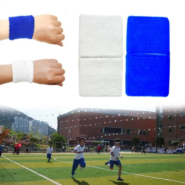 토단교재 손목 아대(1세트)-청군 백군 운동회 체육대회 보호대 밴드, 흰색(2개/1세트)