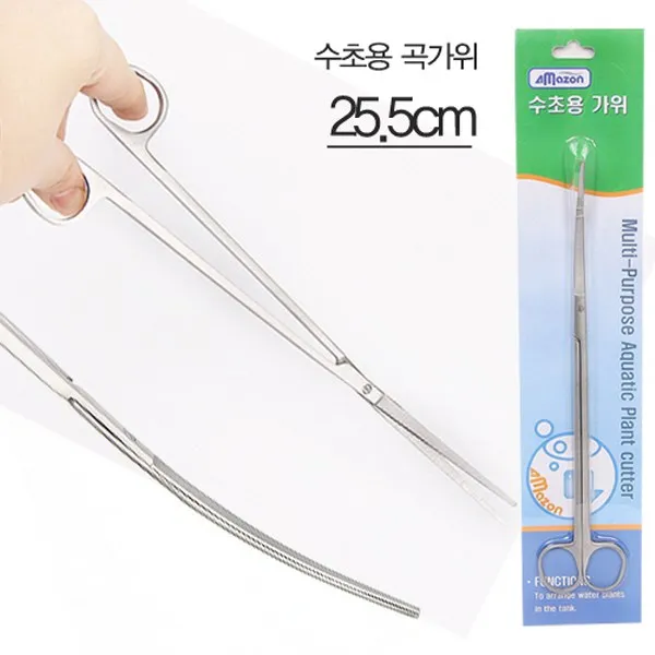 벅스앤미 어항 수초 곡선가위 25cm, 1개
