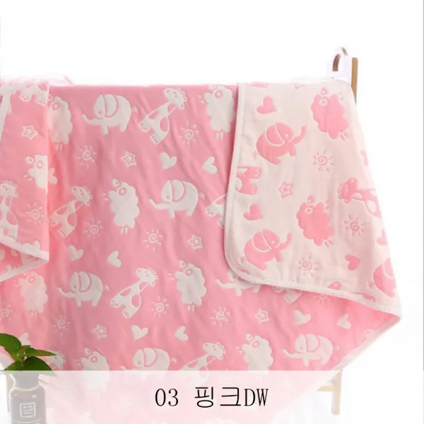 뉴타임즈3 유아 타월 수건 순면 6 층 가제 야권 샤워 아기 물 빨아 갓난 이불 담요 Qh21 A21 03 핑크dw
