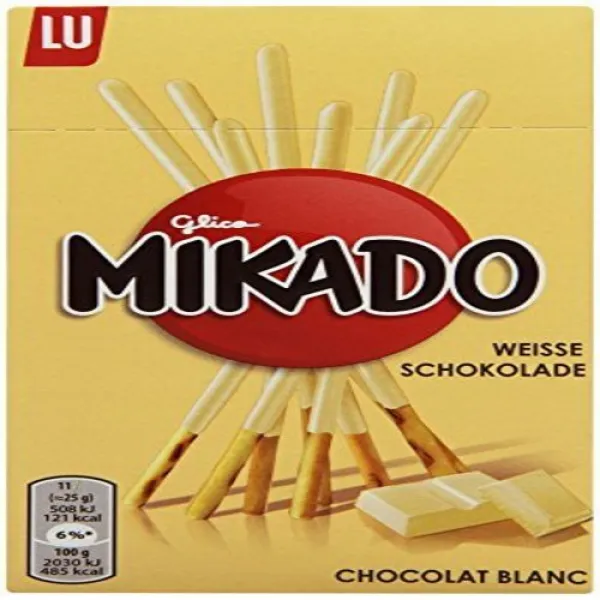 쿠키 과자 스낵 빵 스낵Mikado Weiße Schokolade/Kekse ?berzogen mit heller Schokolade / 24 x 75g, 단일옵션, 단일상품