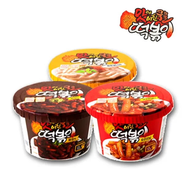농가식품 맛에미친국물컵떡볶이 오리지널5개+까르보5개+짜장맛5개, 15개입