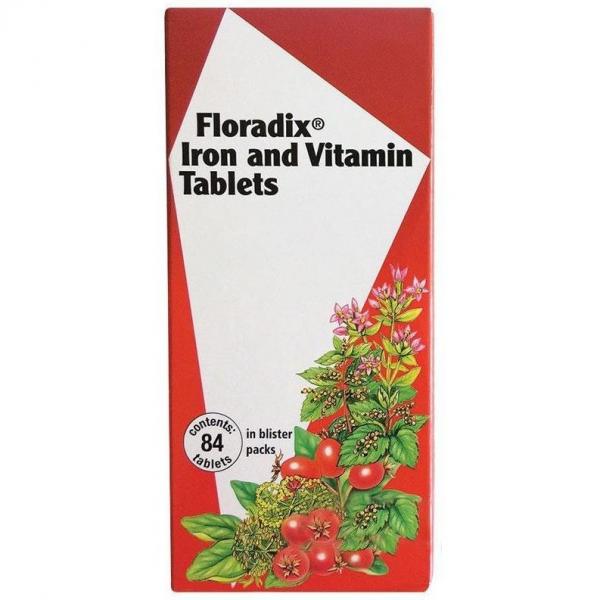 Floradix 철분+비타민 활력 에너지 면역 적혈구 일반웰빙건강 빈혈관리 집중력지원 84정, 1개
