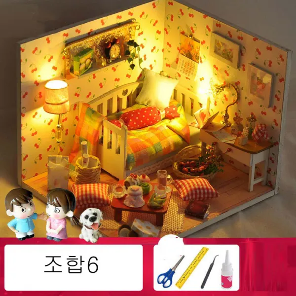 뉴타임즈20 diy 오막살이의 작은 집 모형 수제 건축완구 창의적인 생일선물 남녀 XT04 A8, 조합6