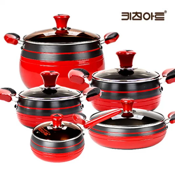 키친아트 신비 경질냄비 5종(편수18+양수20+24+전골24+곰솥28), 단품없음