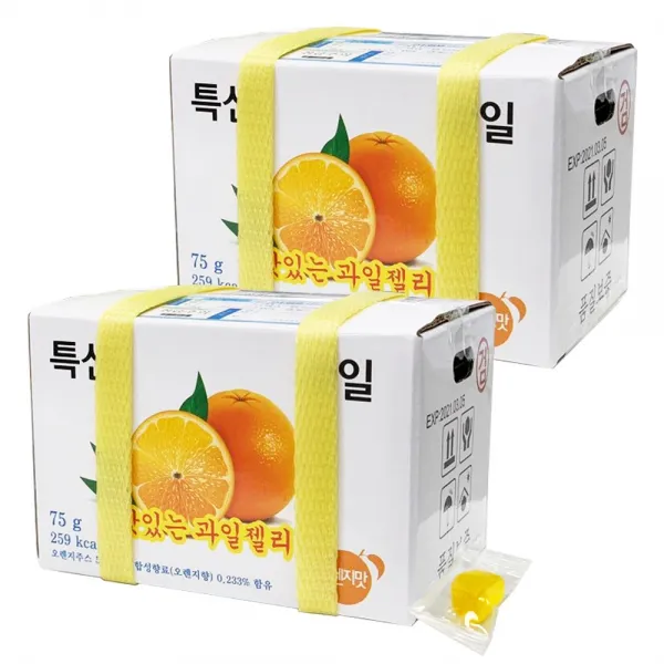 플랜비 특산 맛있는 과일 젤리 오렌지맛, 2개, 75g