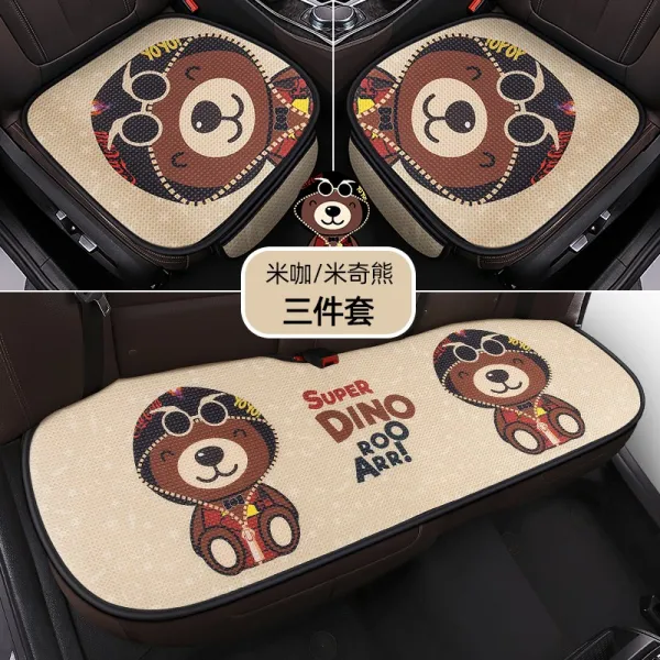 Feb.09 363번 사계절용으로 캐릭터 차량용 방석 네티즌 빨간 단 3종 세트 러블리 여신풍 의자 시트 뒷좌석이다.z 미 키 곰 / 미 카 3 종 세트 백 미 키 곰