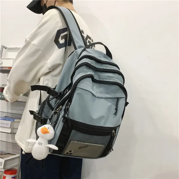 여학생책가방 대용량 여성 학원 무드 고등학교 심플 다격층 대학생 중학교 백팩 4474702349