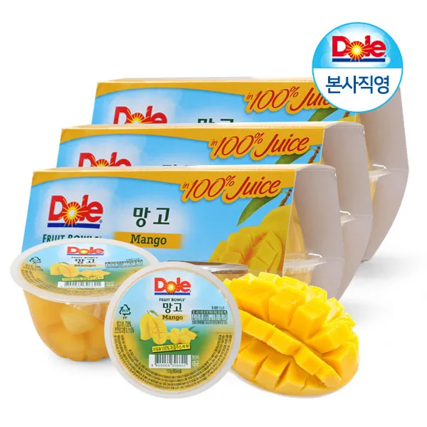 dole 돌 간편 컵 과일 후룻볼 통조림 113gx12개 3종 - 파인애플 복숭아 트로피칼, 망고 (113gx12개)