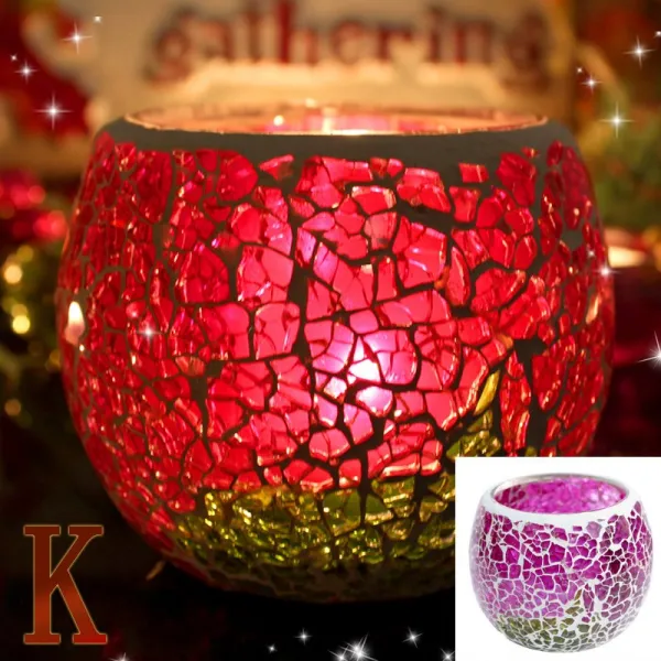 캔들받침대 모자이크 유리 북유럽식 촛불이 늦게 켜지다 식탁보 놓다 소품 가정용 새해 촛대 등 수반 3854602252 K타입 촛대