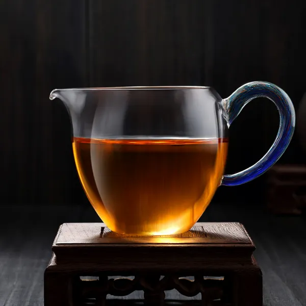 구름 위 투명 유리 공도 컵 차 해 내열 디어 분 다기 쿵푸 부품 타차 유리잔 그린 멀티 도컵180ml