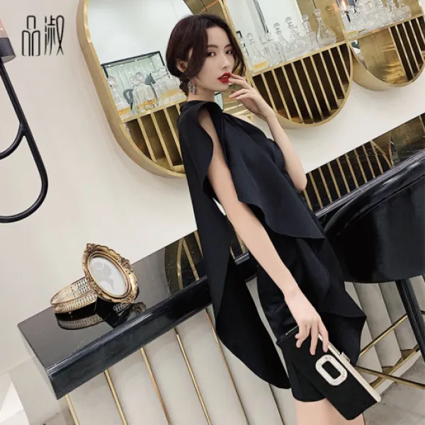 TaoBao 여름 정장 하객룩 원피스 스타일리시한 드레스녀 2020 양장 디너 블랙 기장 여