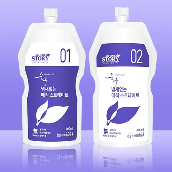마이헤어스토리 순수 냄새없는 매직스트레이트 (건강모용) 1 2제 각 400ml 건강모발용 비단결처럼 탄력적인윤기로 손질이 쉬워짐, 1개