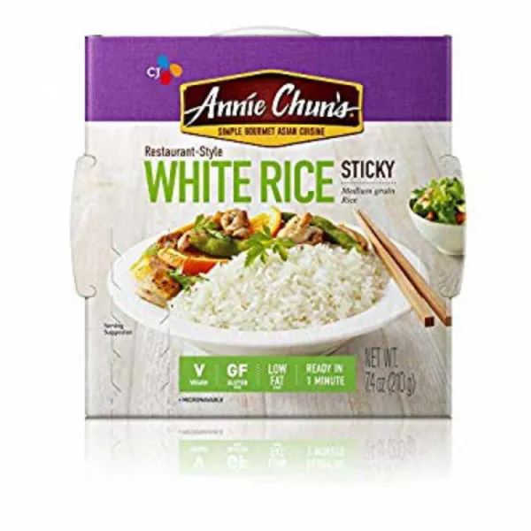 애니 퀸스 쿠커드 화이트 Sticky Rice Gluten-Free Vegan Low Fat 수시 Rice 7.4-oz (Pack of 6), 1
